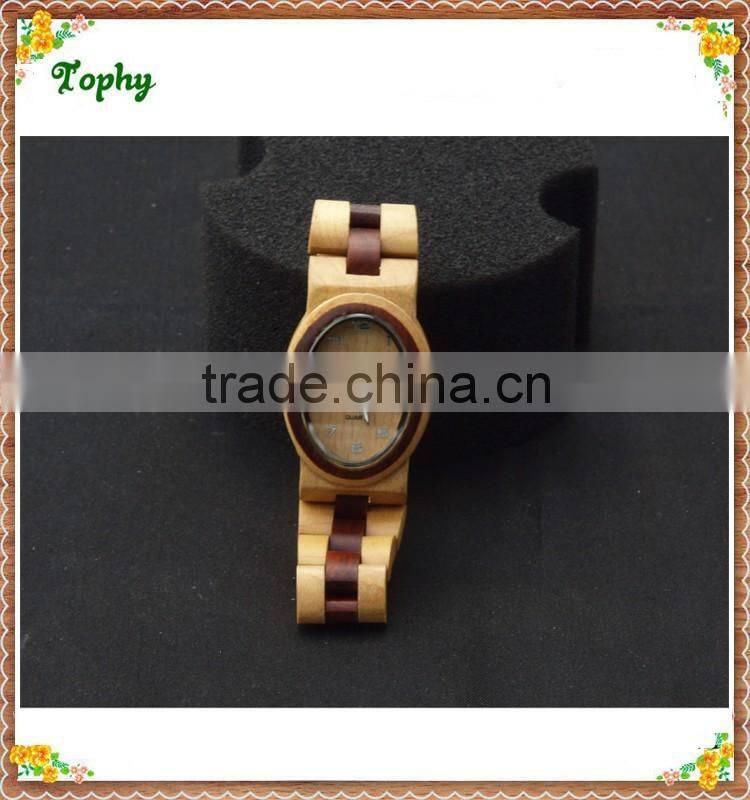 2016 New Arrival Bamboo Wooden Watch, Custom Logo Japan Movt Quartz Wood Watch