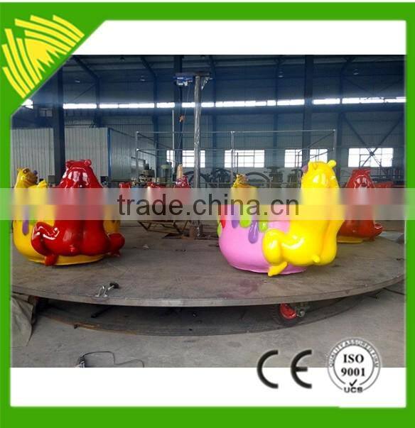 Portable Cup Rides Amusement Animal Bear Coffee Cup Rides With Trailer