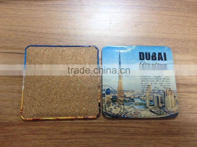 tin cork board coaster