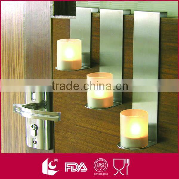 2pcs 18/0 stainless steel wall silver candle holder