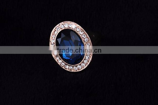 18K gold color rings with blue Gemstone 3gram gold ring