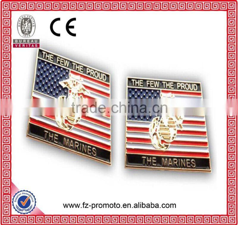 Custom logo round gold plate badge pin