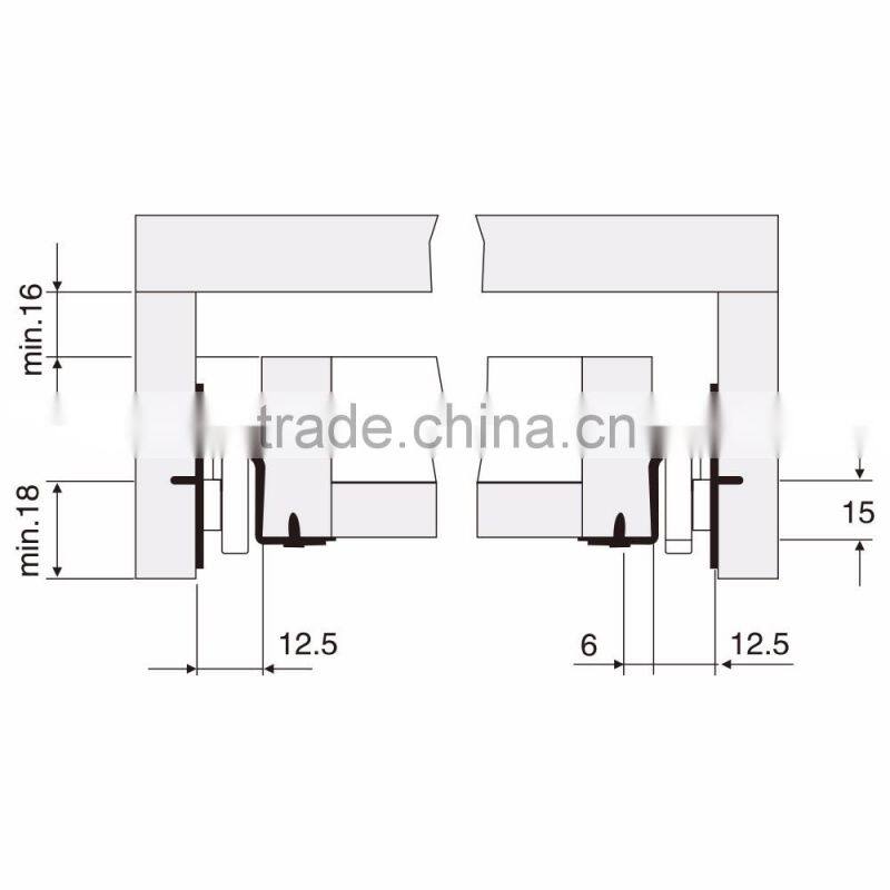 22 in Under Mounting Plastic Furniture Drawer Slides