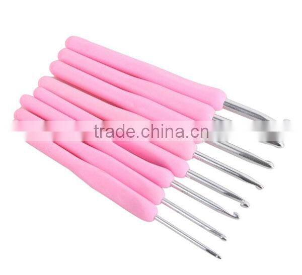 2015 New plastic handle crochet hook set, knitting needle crochet hook
