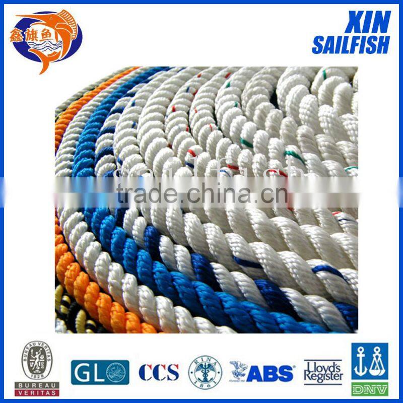 high quality 8 strand nylon hawser rope for marine use