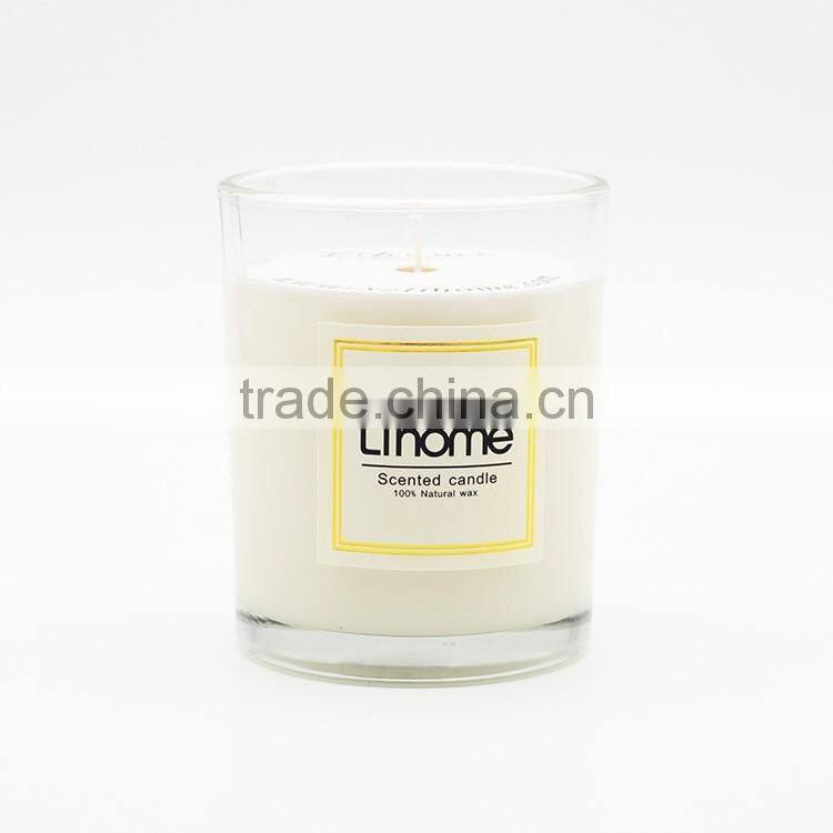 customized 100% natural soy wax candle in glass jar , scented candle,natural essence from france