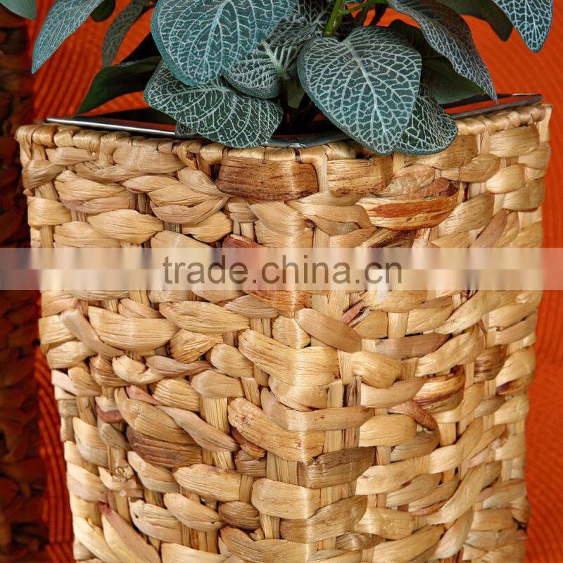 Fancy rattan watering can wicker handmade flower pot