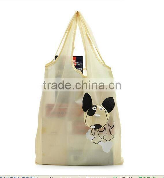 Custom promotional nylon polyester cute foldable shopping bag for advertising