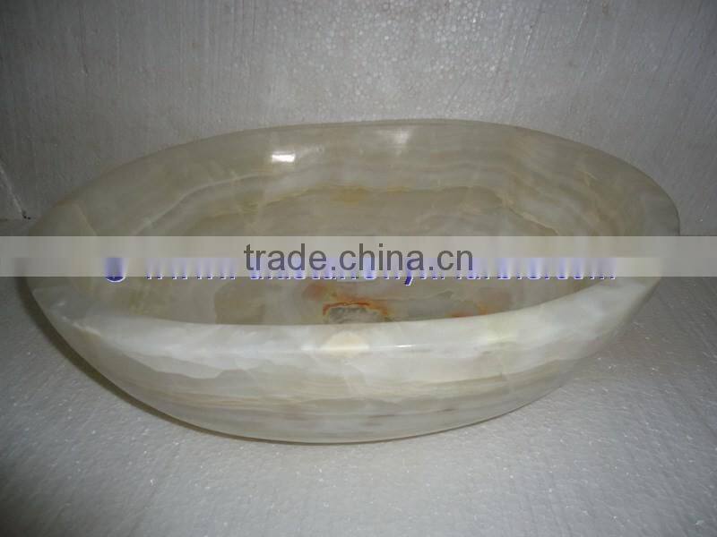 Top Quality PURE WHITE ONYX OVAL SHAPED SINKS AND BASINS