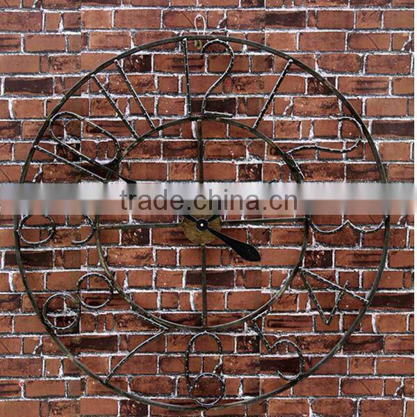 Metal Skeletal Roman Numerals Wall Clock - Large