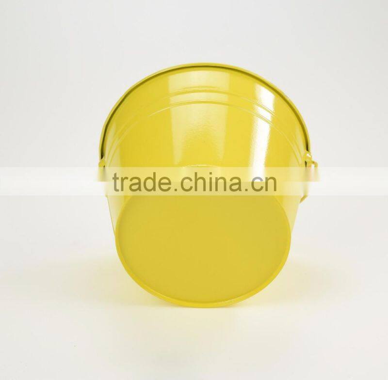 made in china cheap modern yellow hanging round powder coated metal flower pot planters