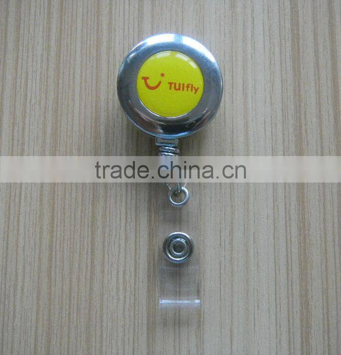 Custom logo Epoxy badge reel with Hook and Phone strap