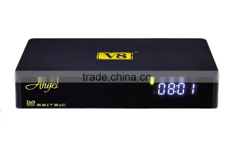 2016 New Powerful Andriod Combo DVB-S2+T2+Cable V8 Angel Satellite Receiver Built In Bluetooth and WiFi Support IPTV & VOD STB