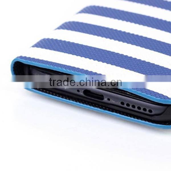 Stripe flip wallet leather case, smart phone leather case for iPhone6