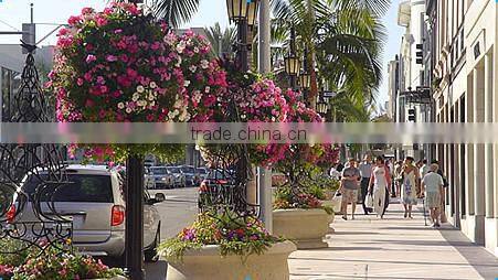 plastic vertical flowerpot Lamp Post Greening planter outdoor vertical flower planters