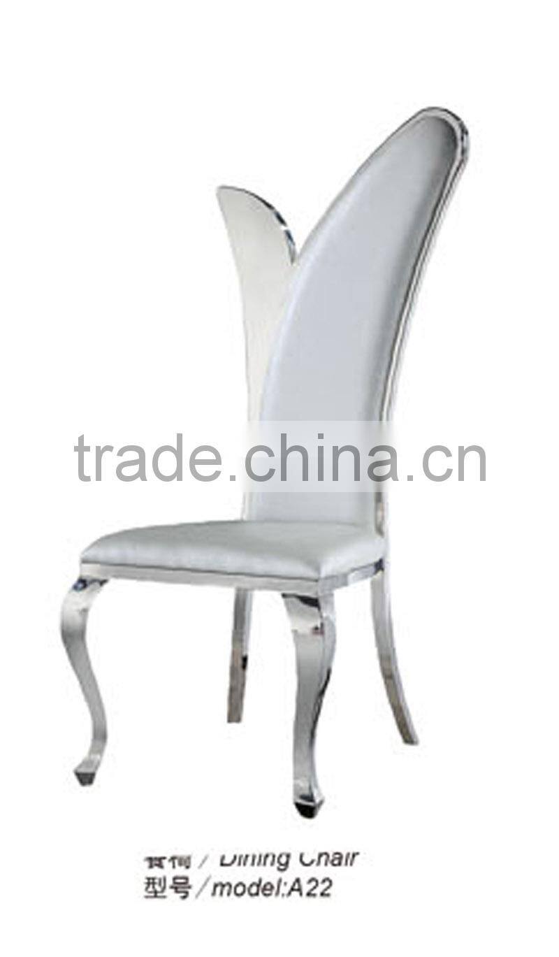 A22 royal style PU ladder shape dining chair with stainless steel legs