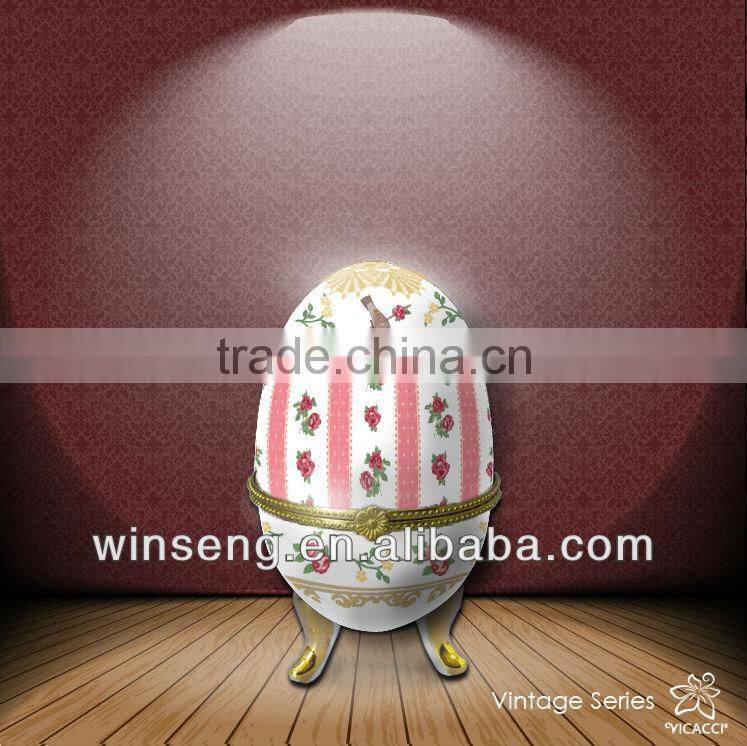 Wholesale Porcelain Egg-shaped Trinket box ornaments