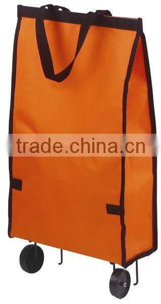Custom Cheap Folding Shopping Trolley Bag with Two Wheels