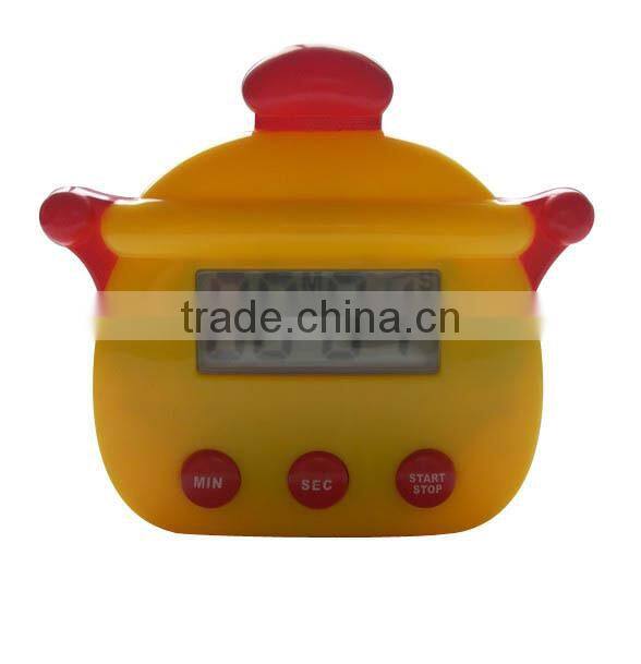 Mini teapot shape LCD digital plastic countdown timer/kitchen timer