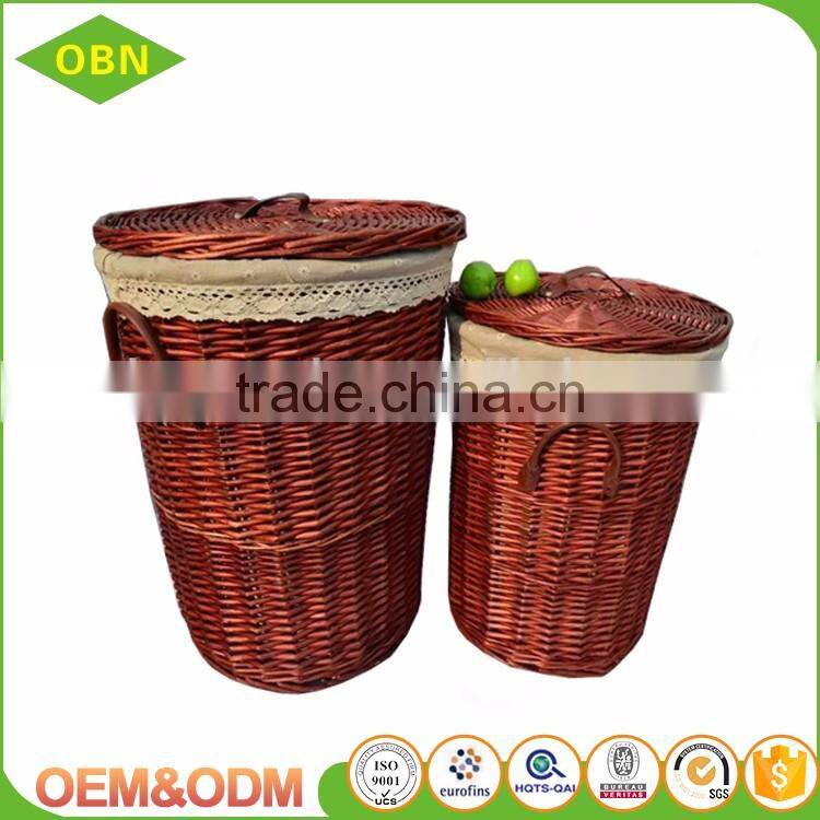 Countryside Style Hotel Rattan Laundry Basket with Lids