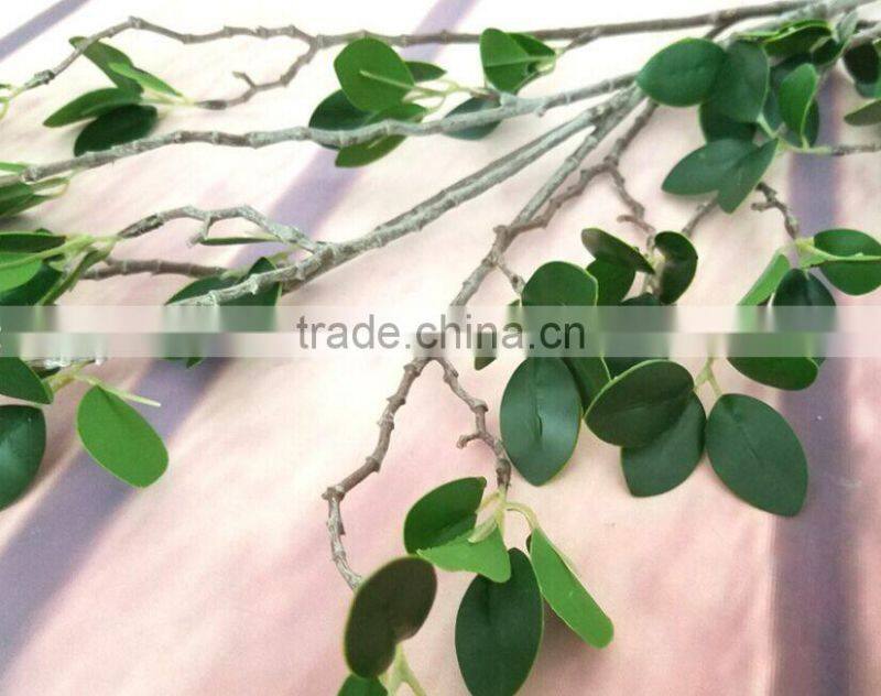 112cm tree branches green fake plastic leaves for decoration and sale