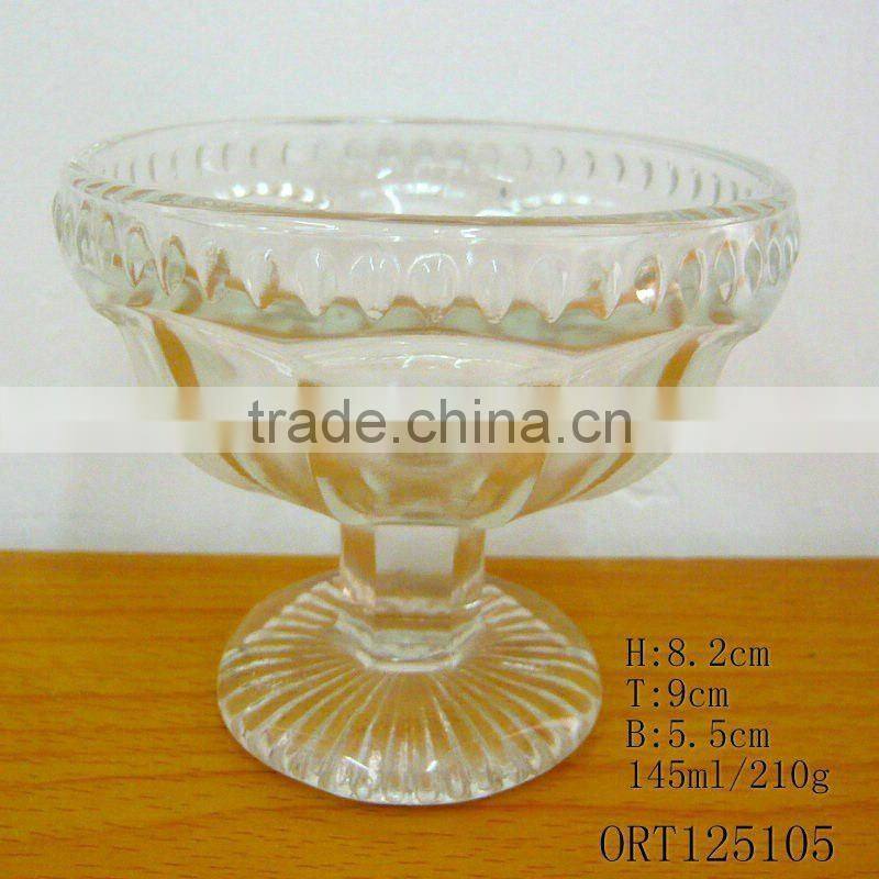 High Quality clear glass ice cream cup