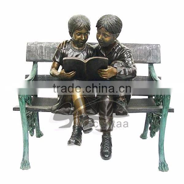 High Quality Bronze Girl Reading Statue with Customized service VSG-028