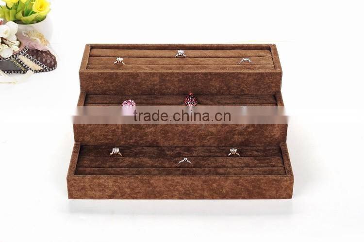 2016 hand made three layers countertop ring display case customized