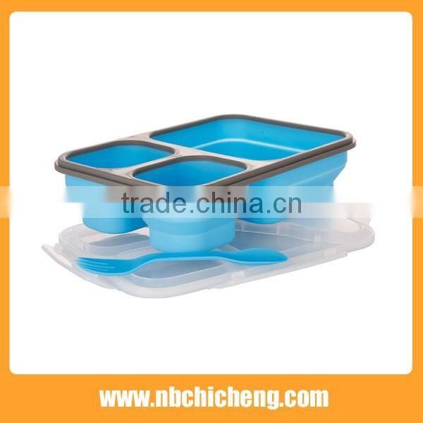 Silicone Lunch box, Folding Lunch Box, Silicone Microwave Food Container