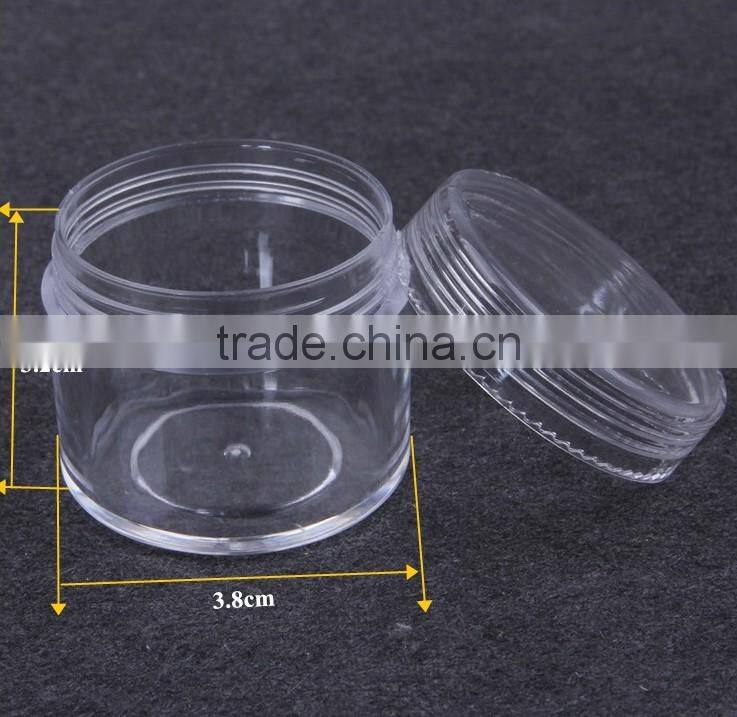 12/lots Plastic Clear Cosmetic Beads Containers Storage Pot Jars with lid