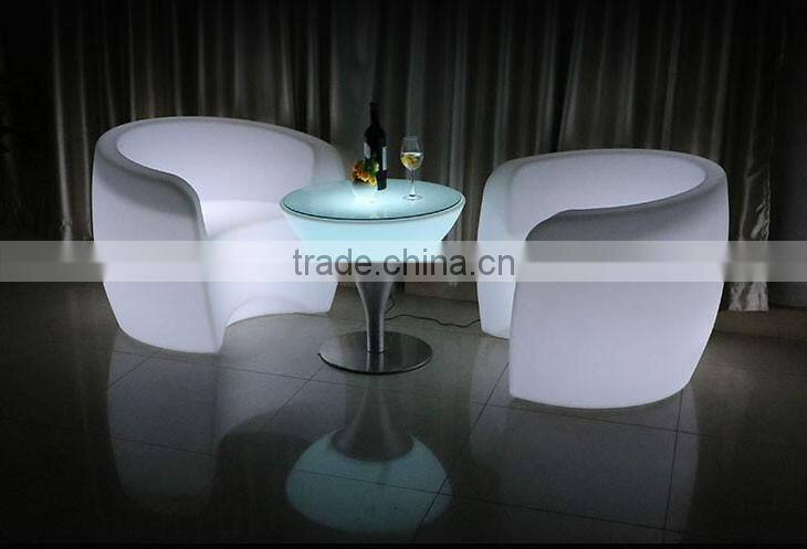 comfortable glowing cup shape chair with led light