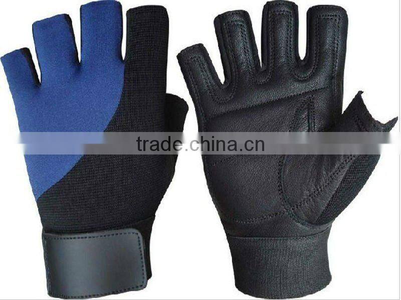 Half Finger Pig Skin Weight Lifting Glove
