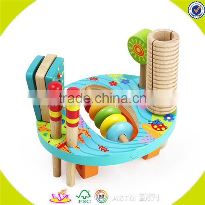 Wholesale beautiful toddler wooden hand the bell toy educational wooden hand the bell toy W07I022