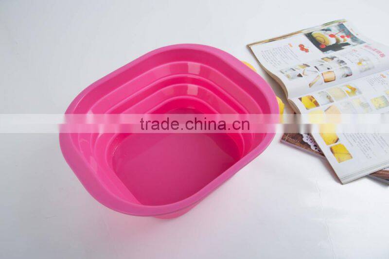 Silicone folding pots vegetables wash basin car portable fishing water bucket