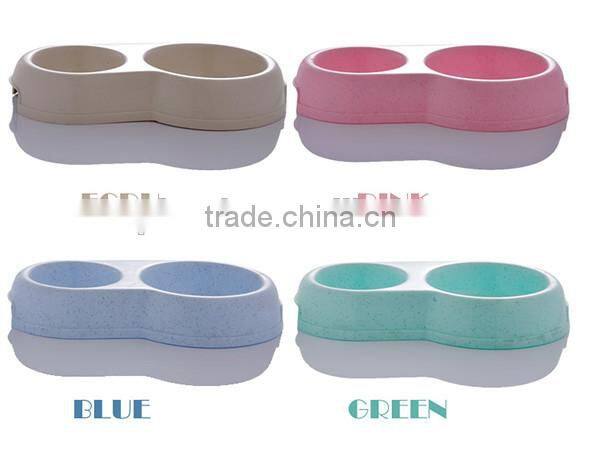 Custom 2015 Newest Designment Fashionable Plastic Pet Bowl With Double Bowl manufacturer