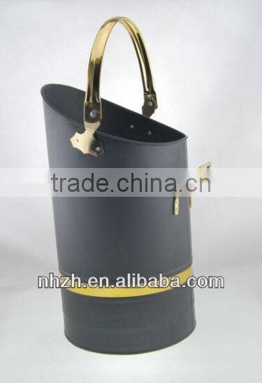 home fireside 17inch matte black metal coal scuttle
