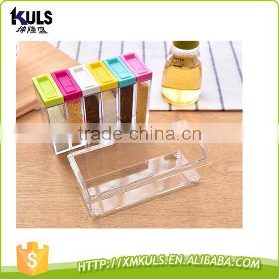 Creative transparent plastic condiment box kitchen storage box