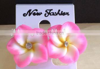 Hot sell Hawaiian plumeria Flower stud earring Designs for Women
