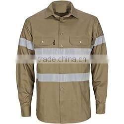 2016 OEM 88% Cotton/ 12% High Tenacity Nylon 238gsm fire retardent high vis shirt 3M reflective tape