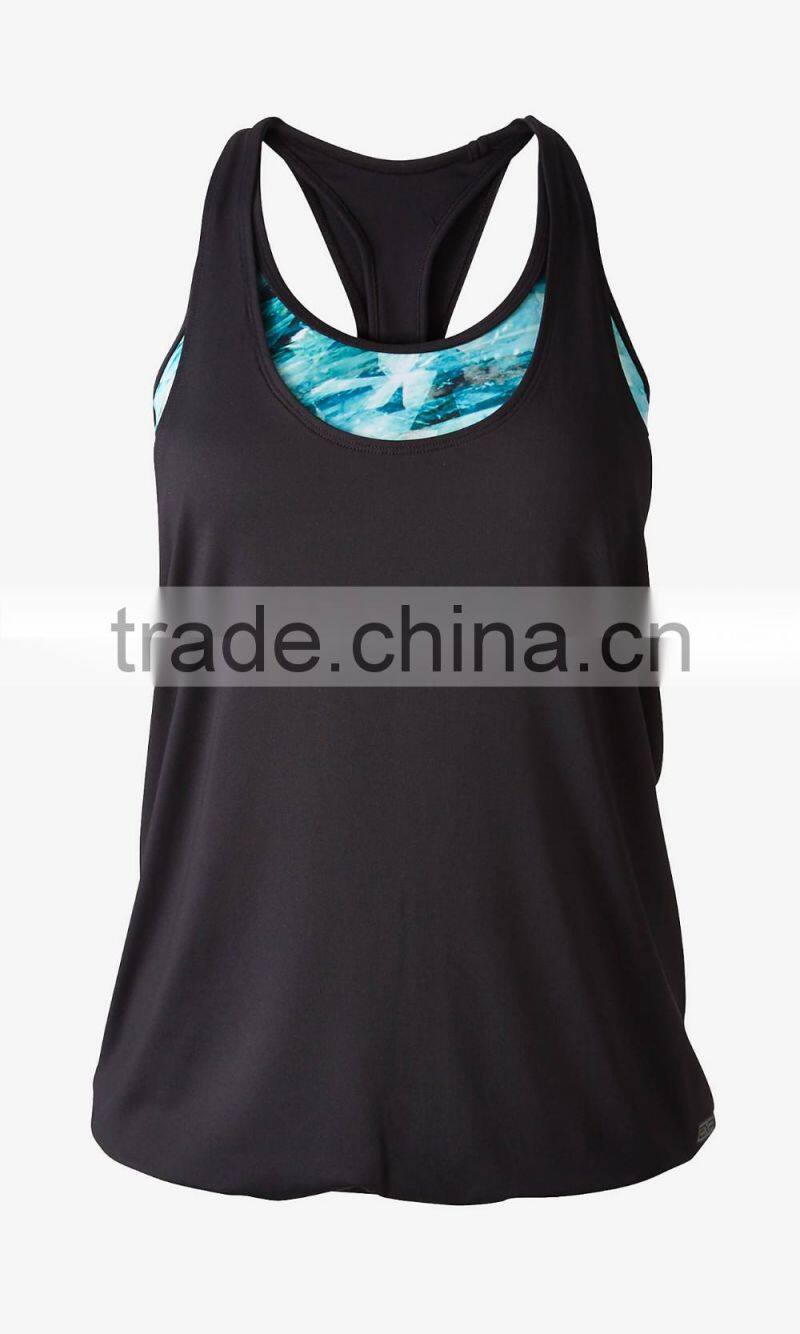 2016 Cool Watery Print Sport Tank Top Activewear Sport Bra HST8023
