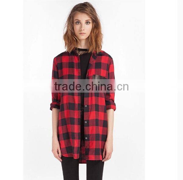 Best Selling Red And Black Plaid Shirt Wholesale Plaid Flannel Shirt