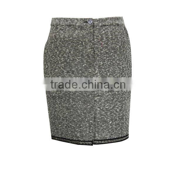 Ladies Latest Design Grey Yarn Tye Polyester Spandex Skirts
