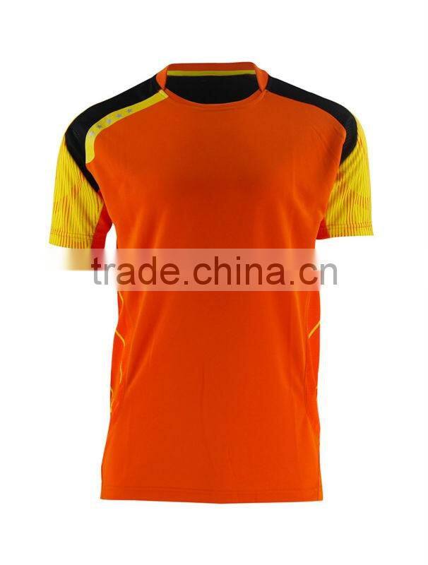 Wholesale Top Custom Cheap 100% Polyester Sublimation Sportwear Pattern Football Men T shirt