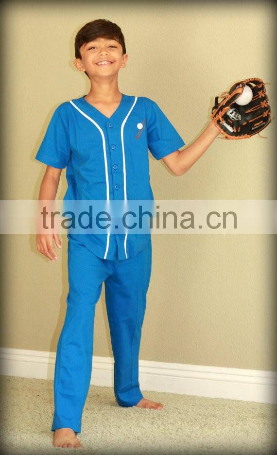 2017 Custom Kids Plain Pajamas Sleepwear With Embroidered