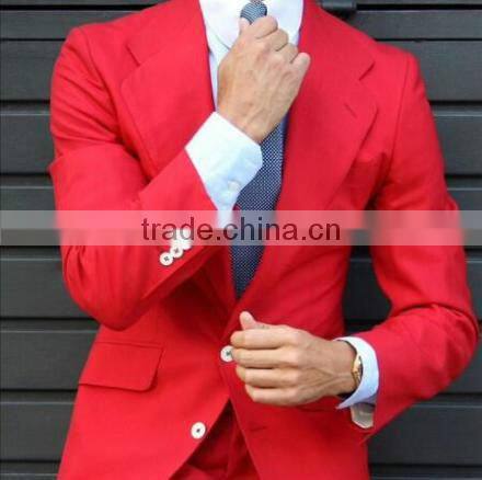 2014 hot design red fahsion men suit