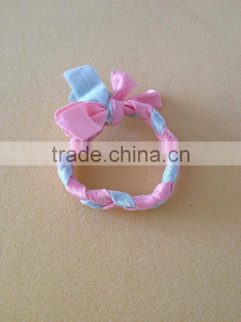 fabric cloth Bracelet with gold charm, silk cloth Bracelet with evil eye bead charm new design fabric bracelet