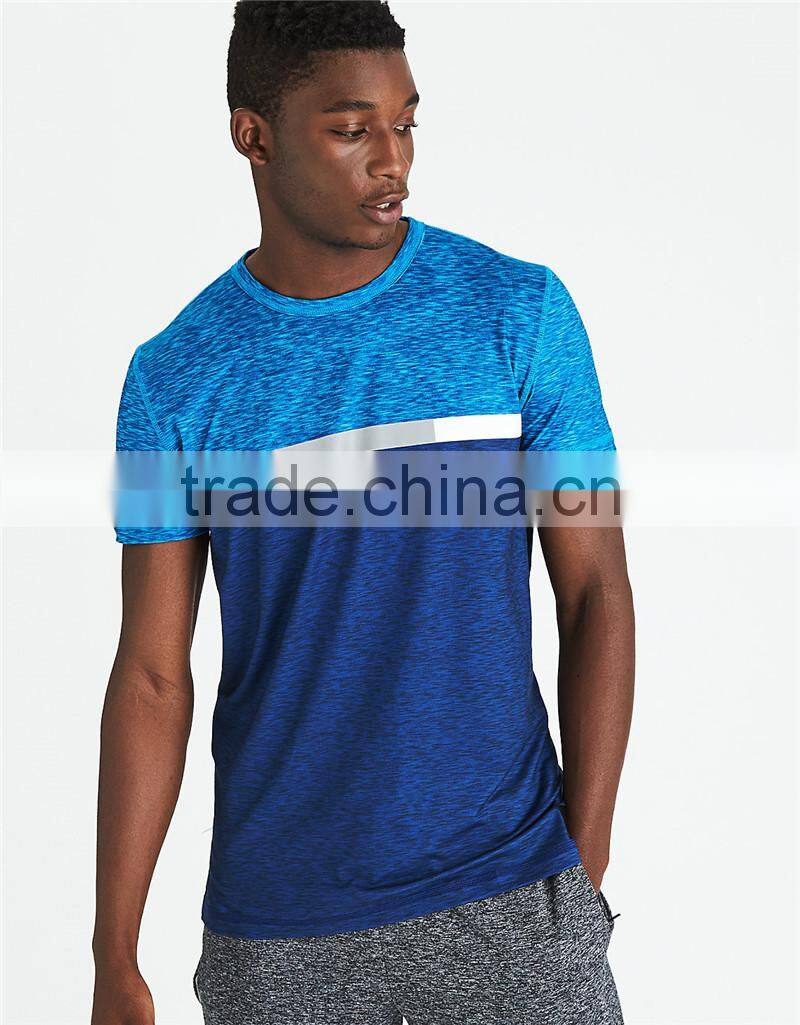 MGOO Sport Wear Dri Fit T Shirts Wholesale Polyester Spandex Color Block T-shirts For Men
