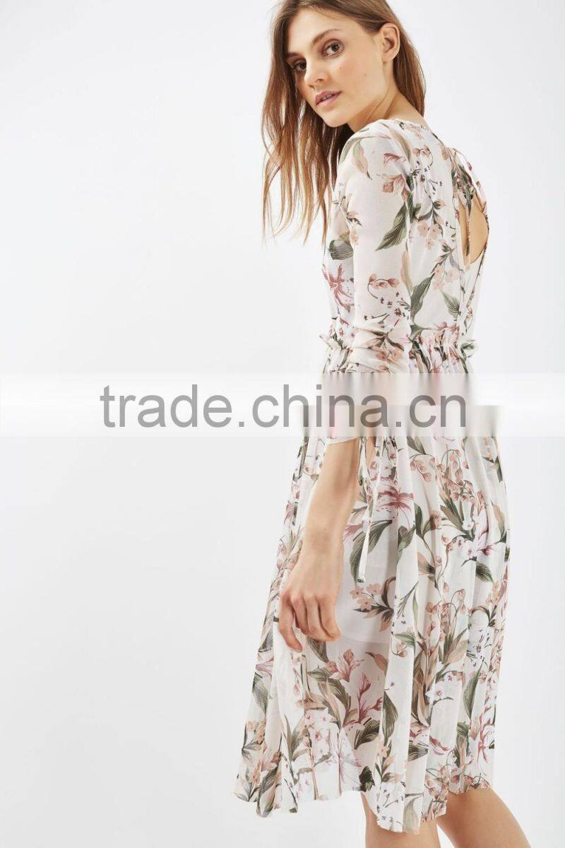 Fashion new model light chiffon floral flower girl fancy dress