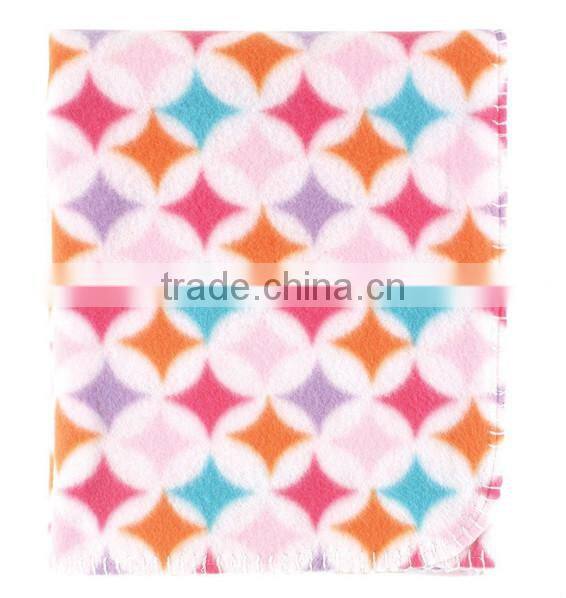 Trade assurance printed custom 100%cotton velour throw baby swaddle blanket