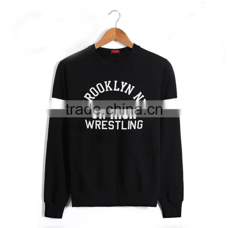 Custom wholesale new fashion men black hoody without hood